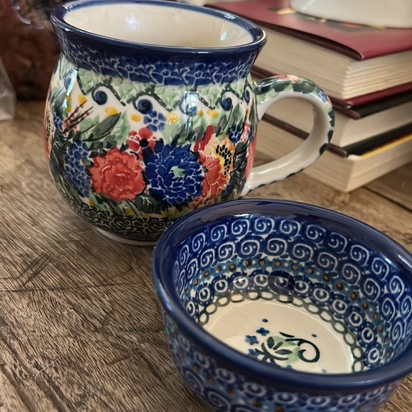 Hand made in Poland coffee cup and trinket dish - Picture 8 of 10